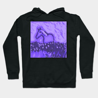 Horse in a field purple Hoodie